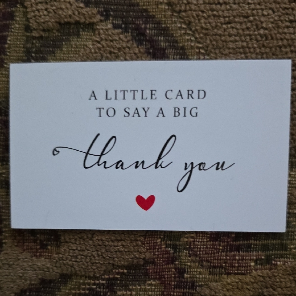 Elegant Thank You Cards with Red Hear. Each Pack Contains 25 Card for Sucide Pre